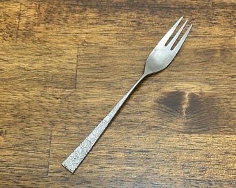 Vintage Silverplate Cocktail Fork, Fresco by Cosmos Japan, Embossed Floral Pickle Olive Fork