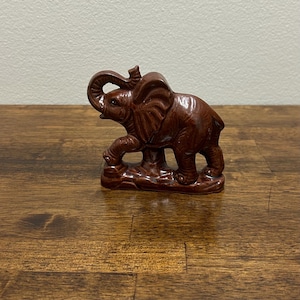 Ceramic Vintage Brown Elephant Figurine, Made in Japan