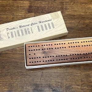 Drueke Vintage Natural Color Hardwood Cribbage Board