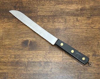 Vintage Sabatier Gezacktes Brotmesser, Made in France, Edelstahlklinge, Klassisches Küchenbesteck