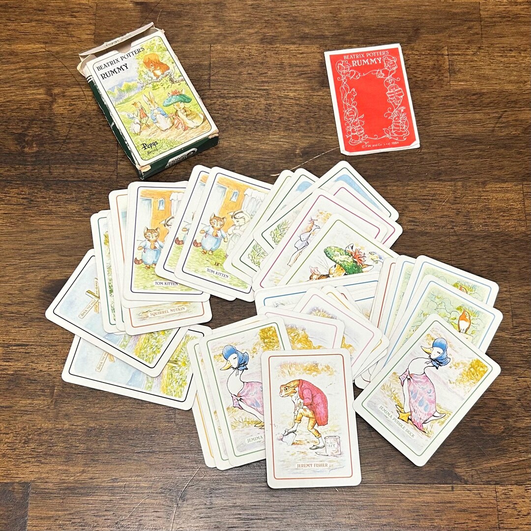 Peter Rabbit Rummy Card Game Vintage Beatrix Potter Rummy Card Game, Complete 44 Card Pepys Series ...