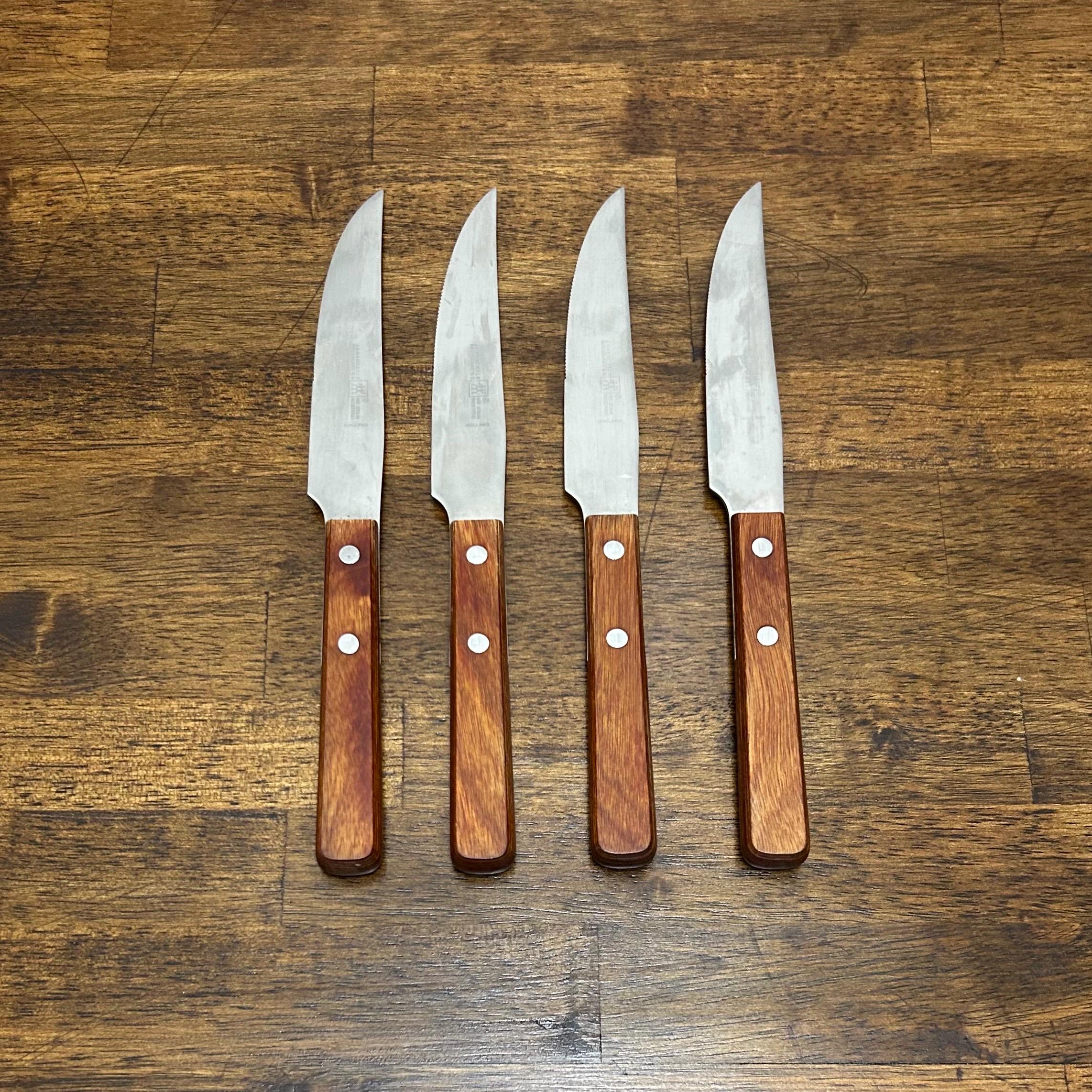 J.A. Henckels Stainless Steak Knives With Wood Handles, Set of 4