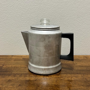 Cafetera de aluminio Vintage Comet, cafetera para estufa de 7 tazas, estilo mediados de siglo, cafetera para acampar.