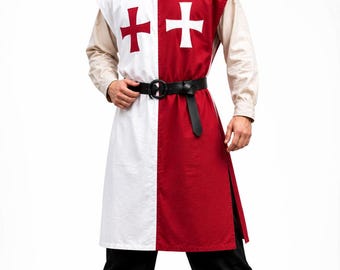 Medieval Knight Tunic | Crusader Tabard | Cotton Templar Surcoat | LARP Costume | Renaissance Faire Outfit | SCA Medieval Clothing