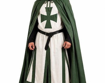 Knight Templar Costume Green & White