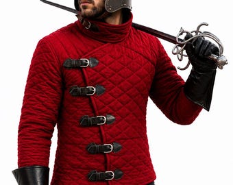 Medieval Gambeson Red Color