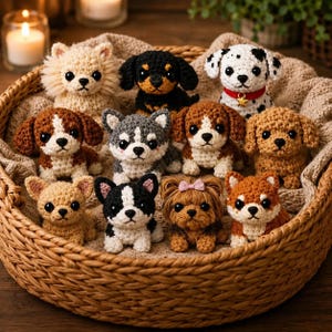 Crochet Dog Pattern Bundle, Amigurumi Puppy Collection, 10 Breeds Tutorial (PDF Download)