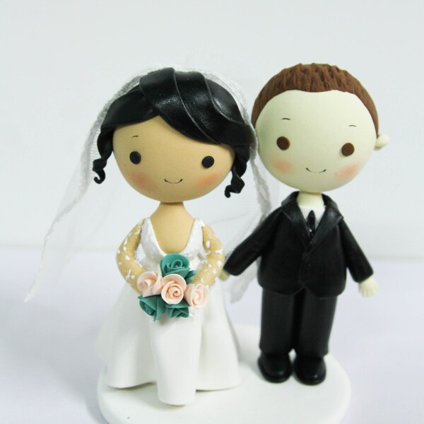 Mini wedding cake topper, Classic wedding cake topper, Small wedding cake decoration, Custom Mr & Mrs cake topper, love cake topper