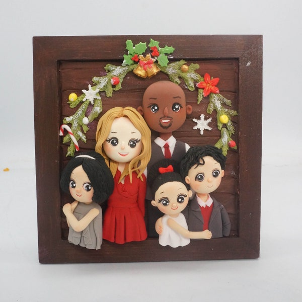 Unique Christmas gift for grandma, Mother's day gift family portrait, Custom Xmas Gift For Dad, Grandparent, Godparent, Mum, Wife gift