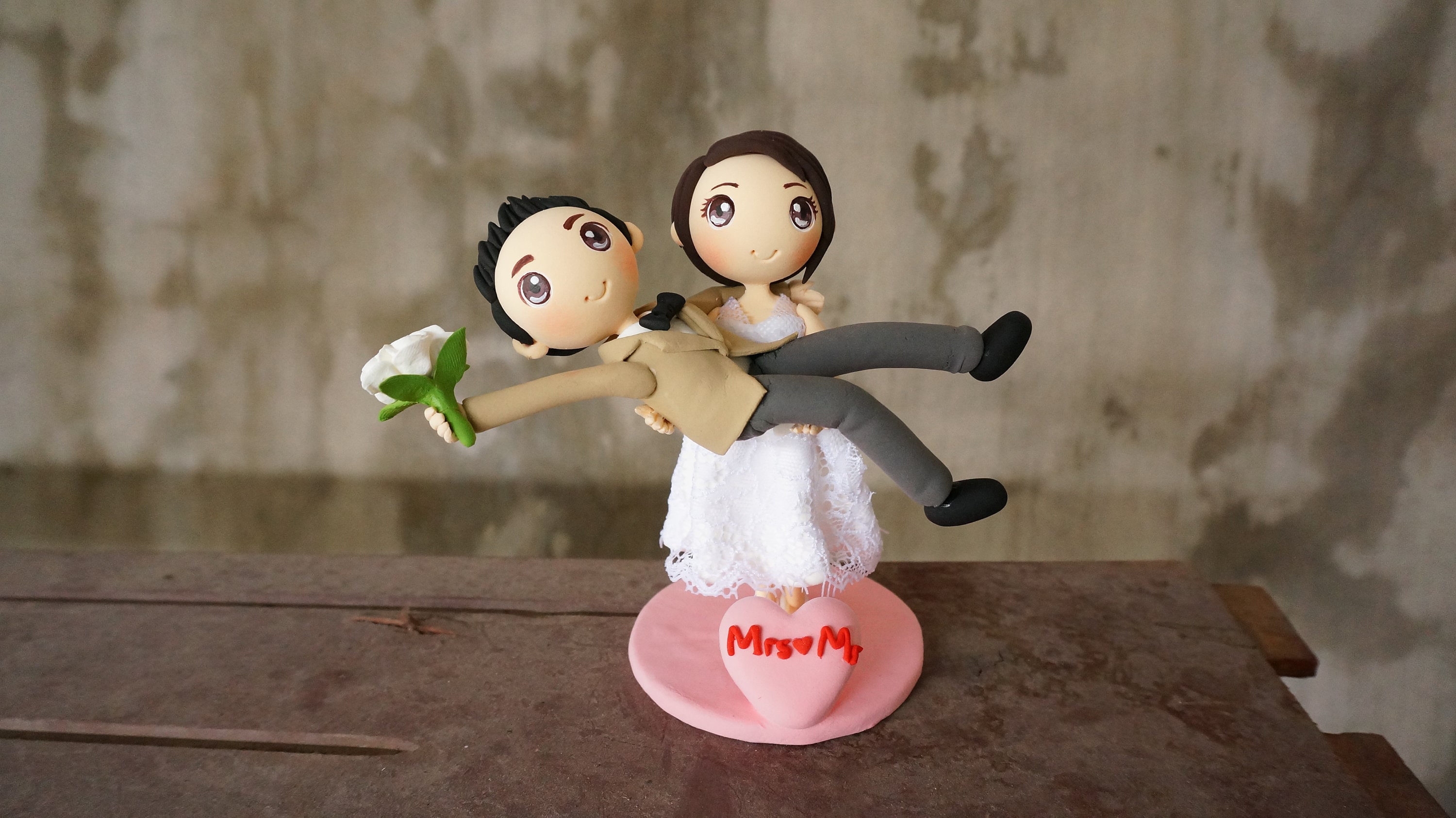 WEDDING CAKE TOPPER For Better or Worse bride carrying the groom wedding funny 