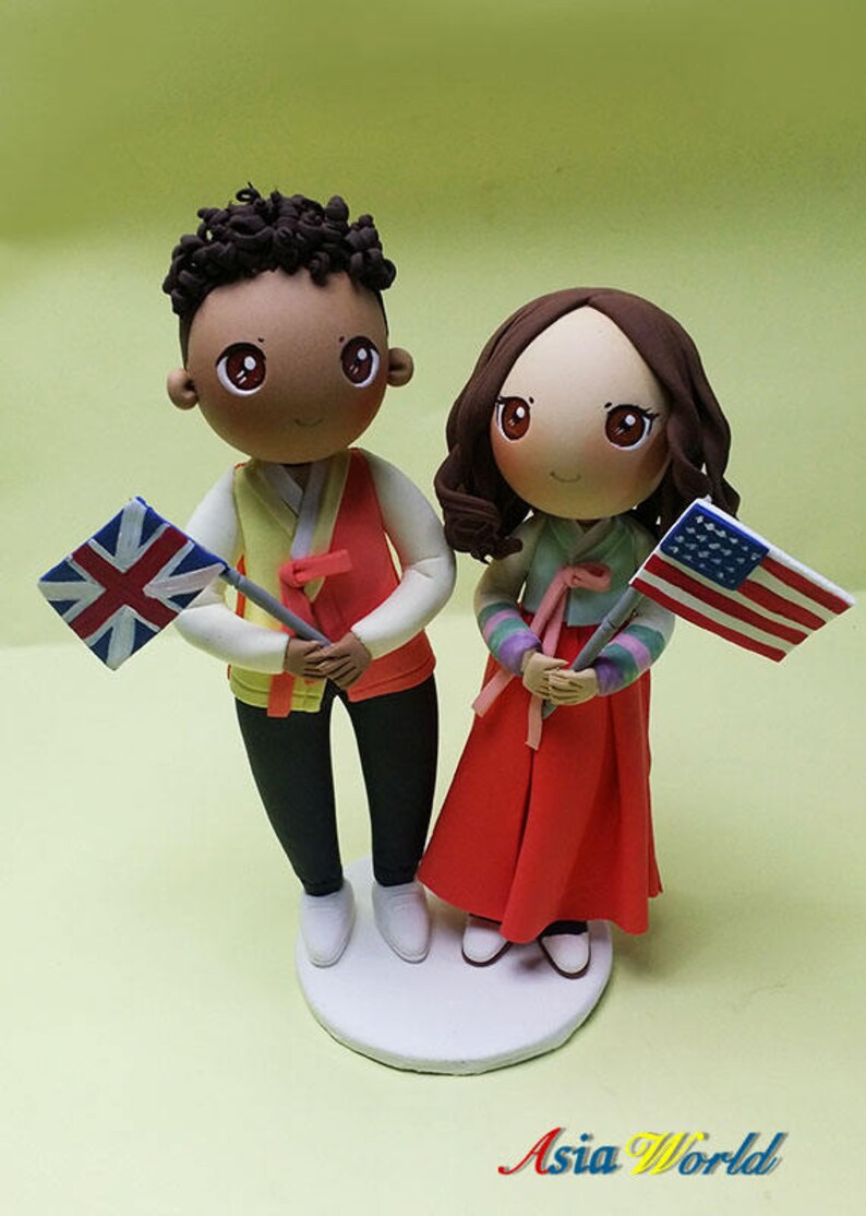 Traditional Korean Wedding Costume Hanbok Wedding Cake Topper Etsy