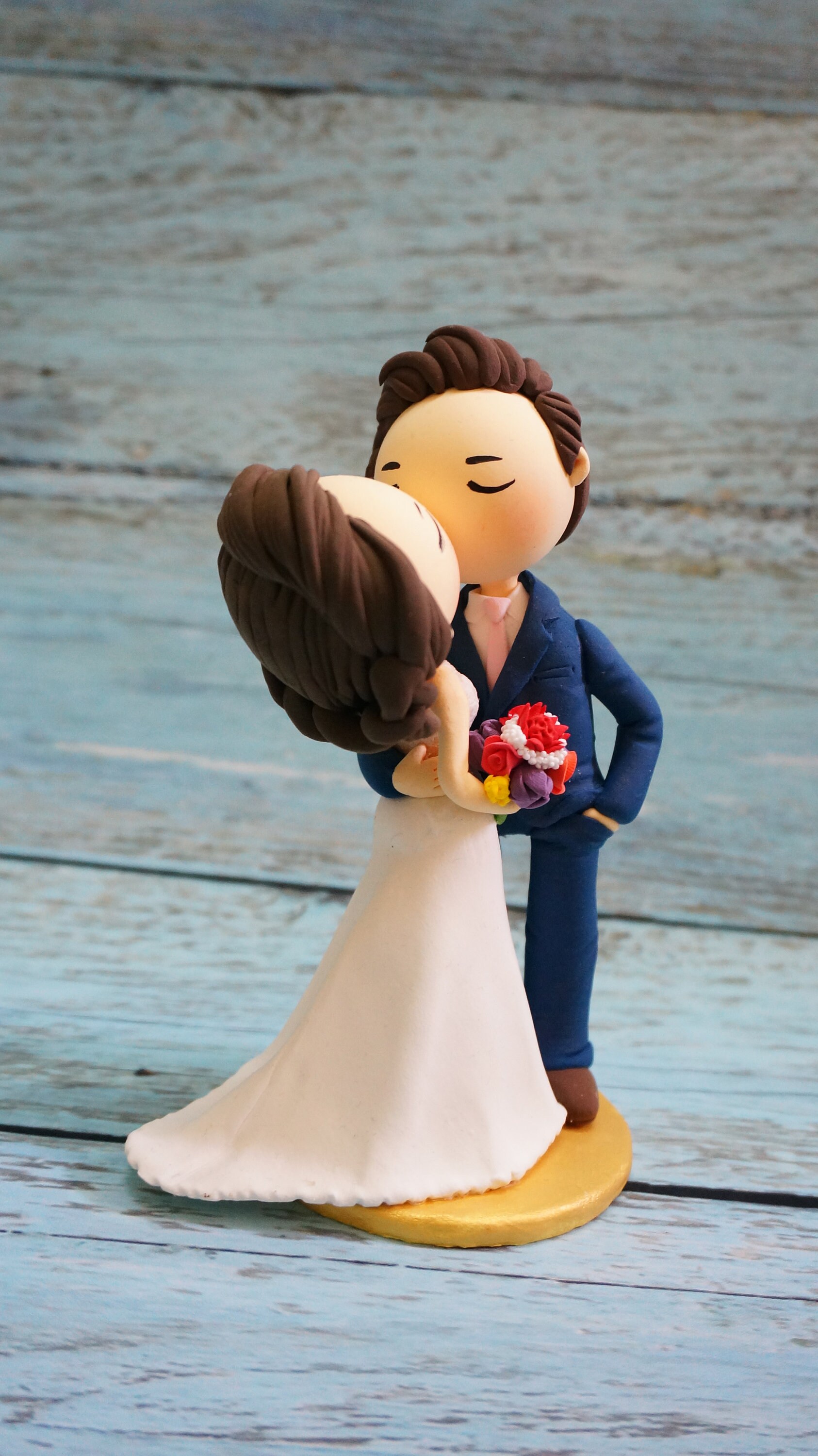 Kissing wedding cake topper Etsy