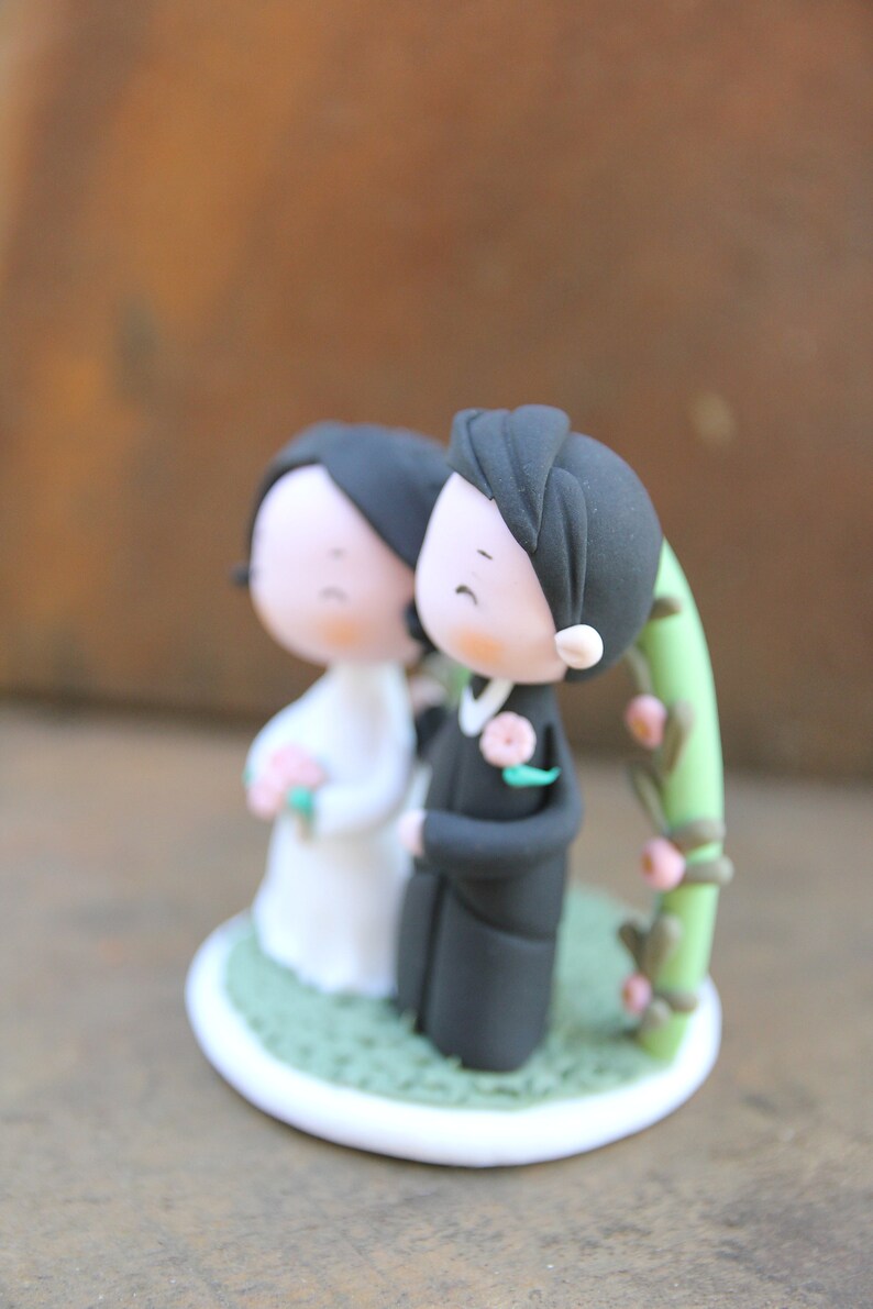 Mini Wedding Cake Topper Vintage Wedding Topper Cupcake Cake Etsy