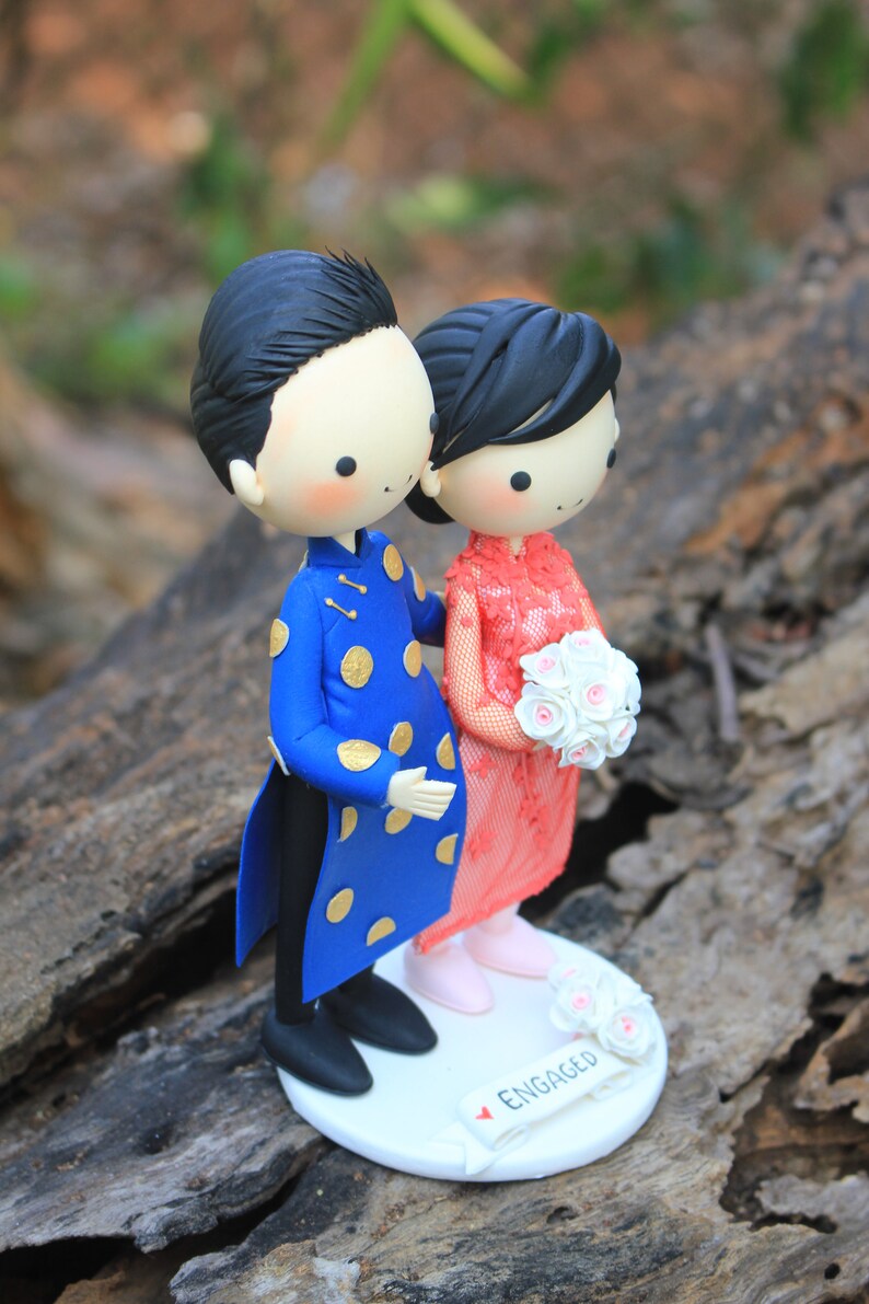 Vietnam Traditional Beautiful Ao Dai Wedding Cake Topper Clay Etsy