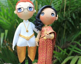 Laos, Thai, Cambodian saree wedding cake topper, CLEARANCE SALE