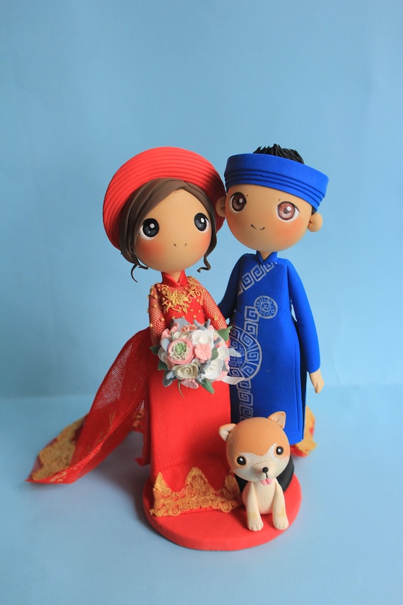 Vietnam wedding cake topper Ao dai wedding cake topper Etsy