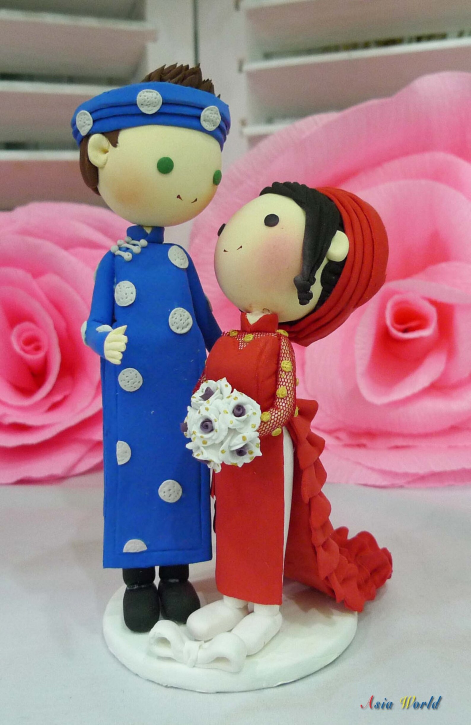 Wedding cake topper Vietnam Traditional wedding with beautiful Etsy