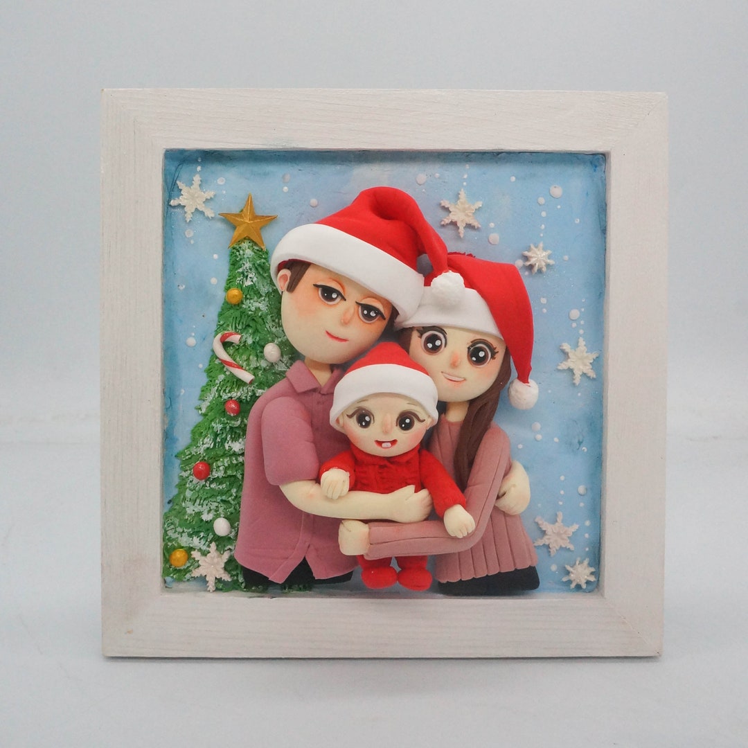Personalized 3D Family Portrait From Photo, Gift for Christmas