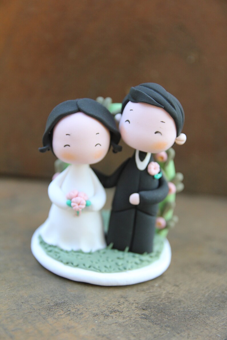 Mini Wedding Cake Topper Vintage Wedding Topper Cupcake Cake Etsy