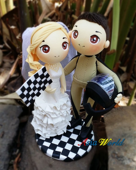 F1 car racing wedding cake topper car racer groom hold the Etsy
