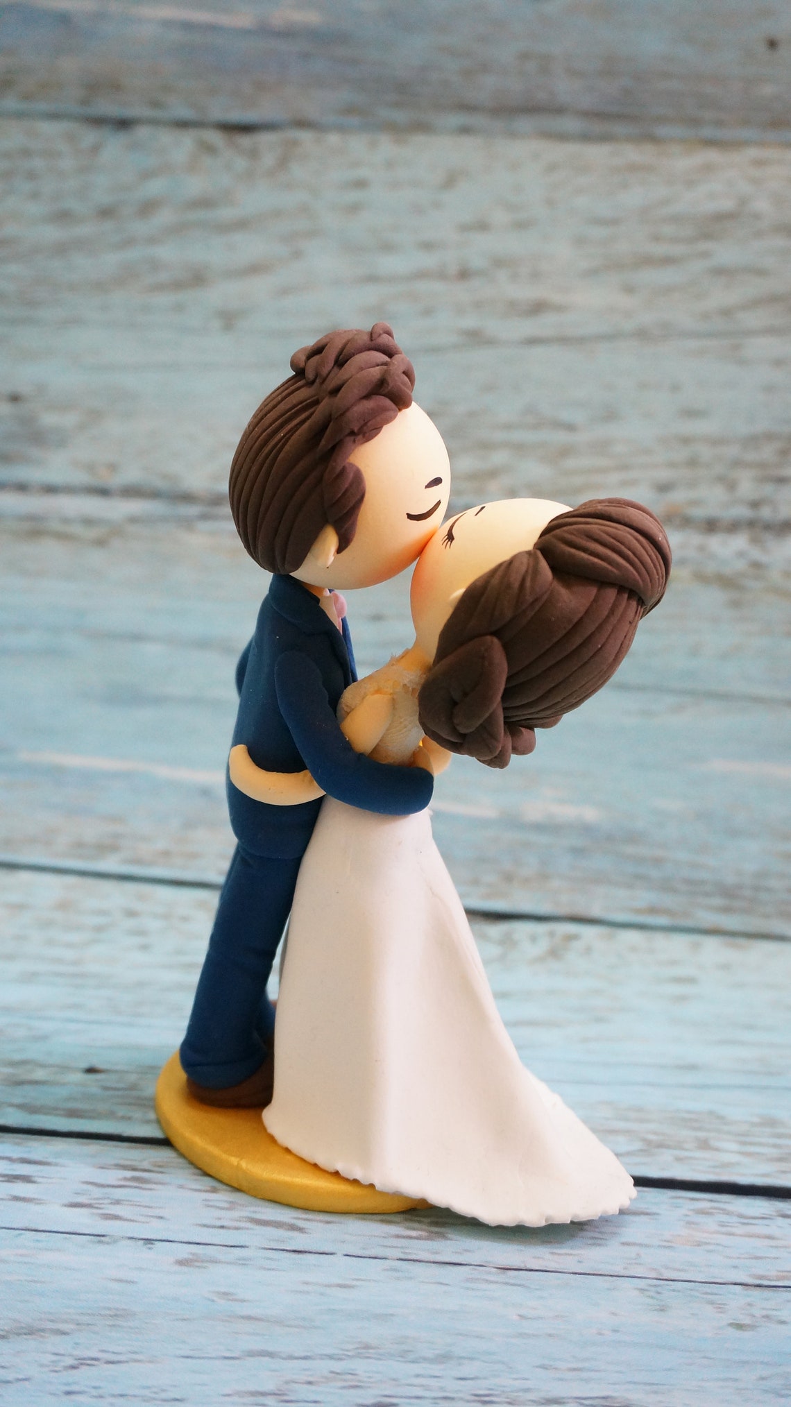 Kissing wedding cake topper Etsy