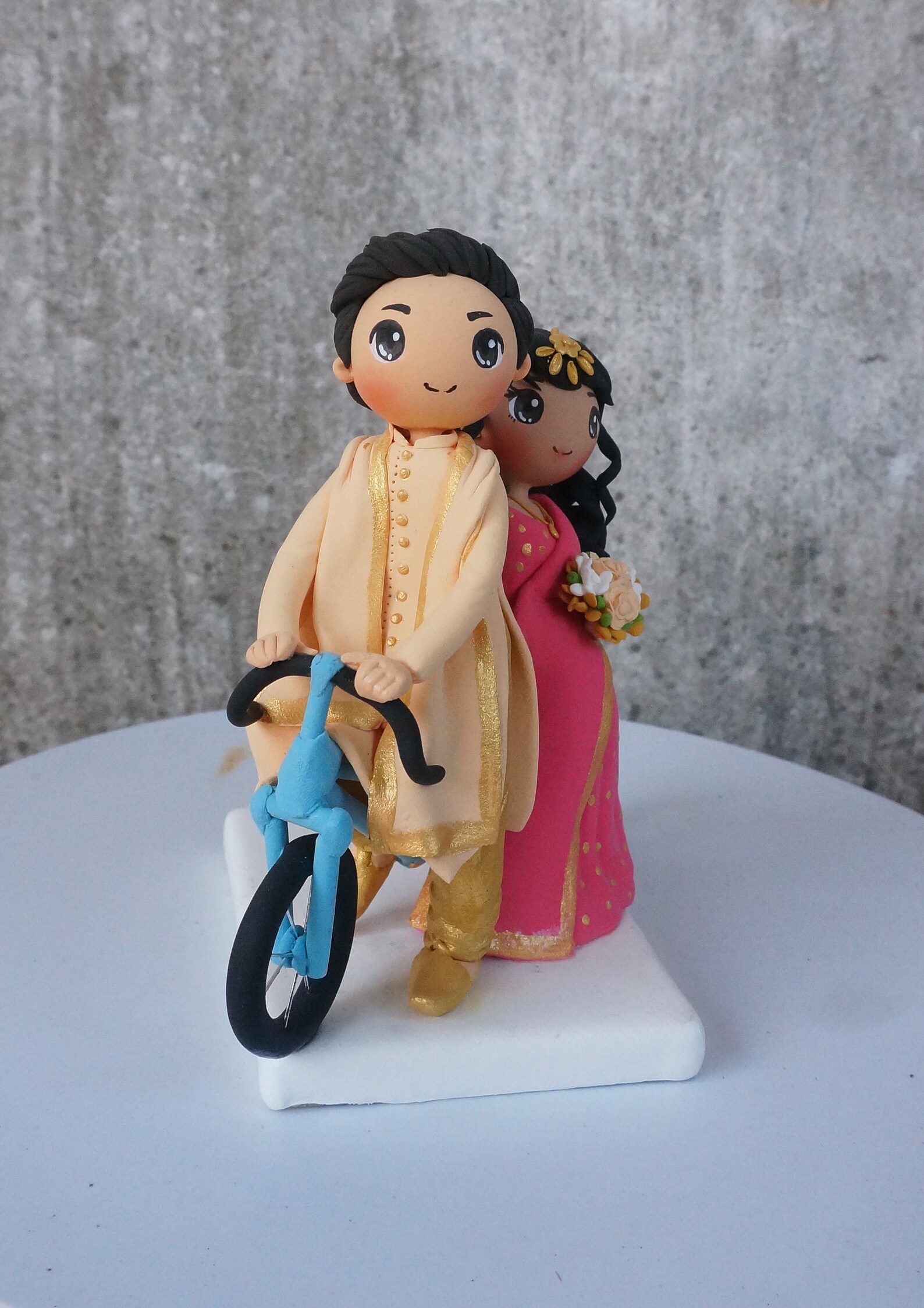 Indian Bride & Groom Wedding Cake Topper Tandem Bike Wedding - Etsy