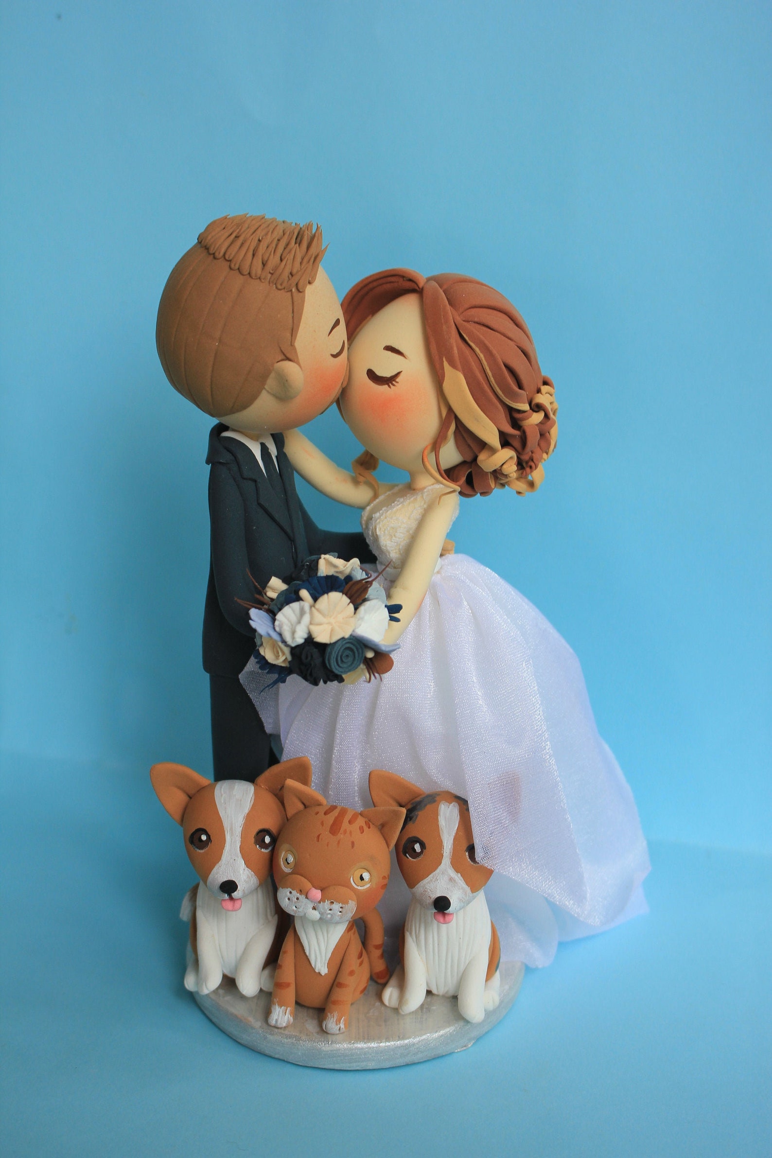 Kissing Wedding Cake Topper Wedding Cake Topper With Pet Etsy