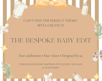 Invitación personalizada para baby shower / Paquete de elementos esenciales / Invitación personalizada para baby shower / Descarga digital