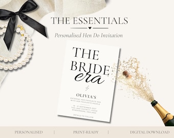 Invitación para despedida de soltera estilo Bride Era / Invitación moderna para despedida de soltera (Descarga digital)