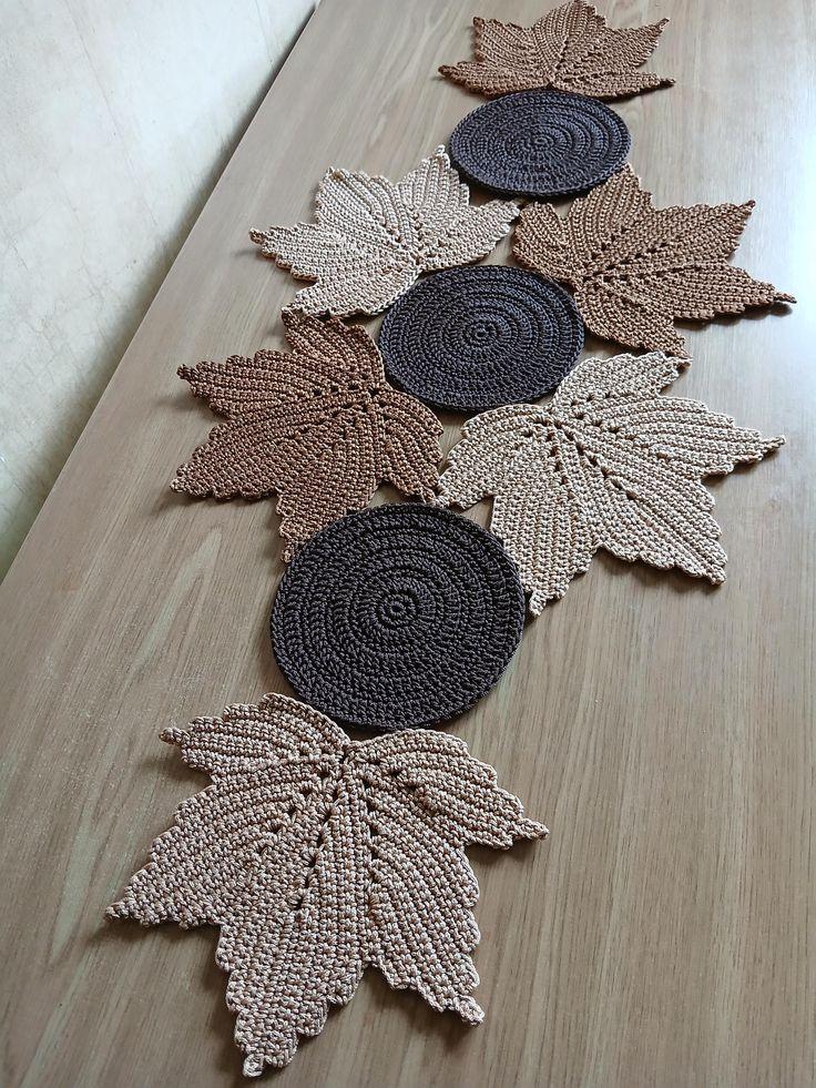 40 Maple Leaf Crochet Patterns for Autumn Decor, Gifts, and Cozy Home Accents 15 Crochet Maple Leaf Table Runner