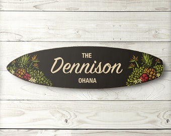 Customizable Tropical Surfboard – add your name or a short message