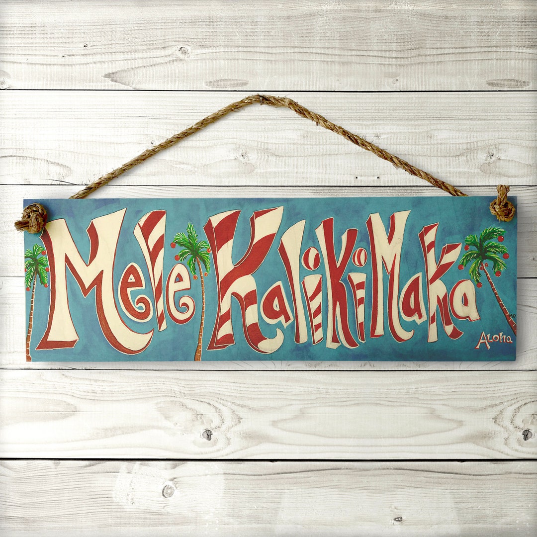 Mele Kalikimaka Sign - Hawaii Christmas Beach Vintage Wood Sign With ...