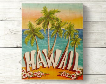 Hula Hawaii Sign Vintage Beach Art 8x10 | Etsy
