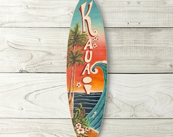 Kauai Surfboard - beach, tropical, hawaiian wall decor