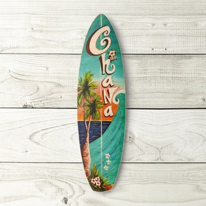 Ohana (Family) Surfboard - Hawaii, tropical, beach decor