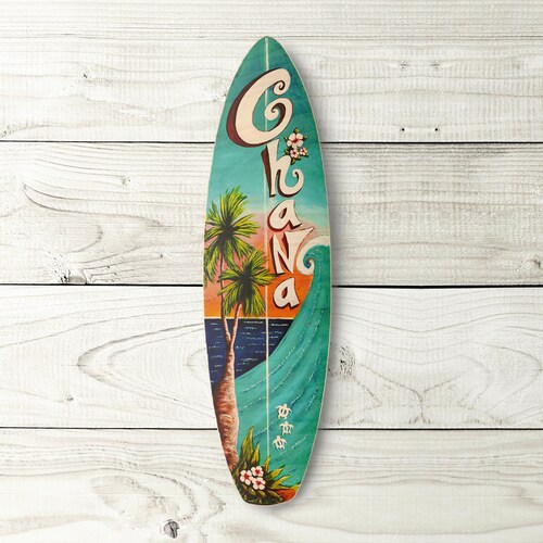 Oahu Surfboard Beach Tropical Hawaiian Wall Decor Etsy