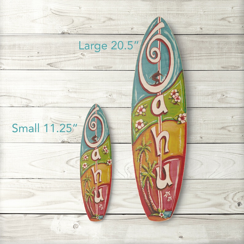Oahu Surfboard Beach Tropical Hawaiian Wall Decor - Etsy