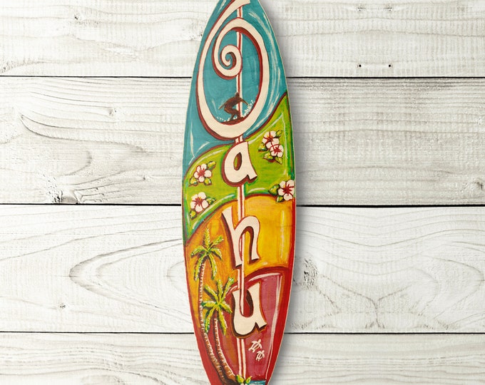 Oahu Surfboard Beach Tropical Hawaiian Wall Decor - Etsy