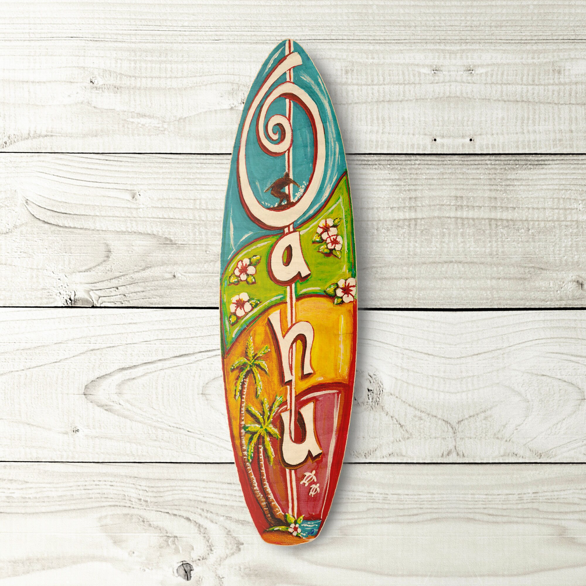 Oahu Surfboard beach tropical hawaiian wall decor Etsy