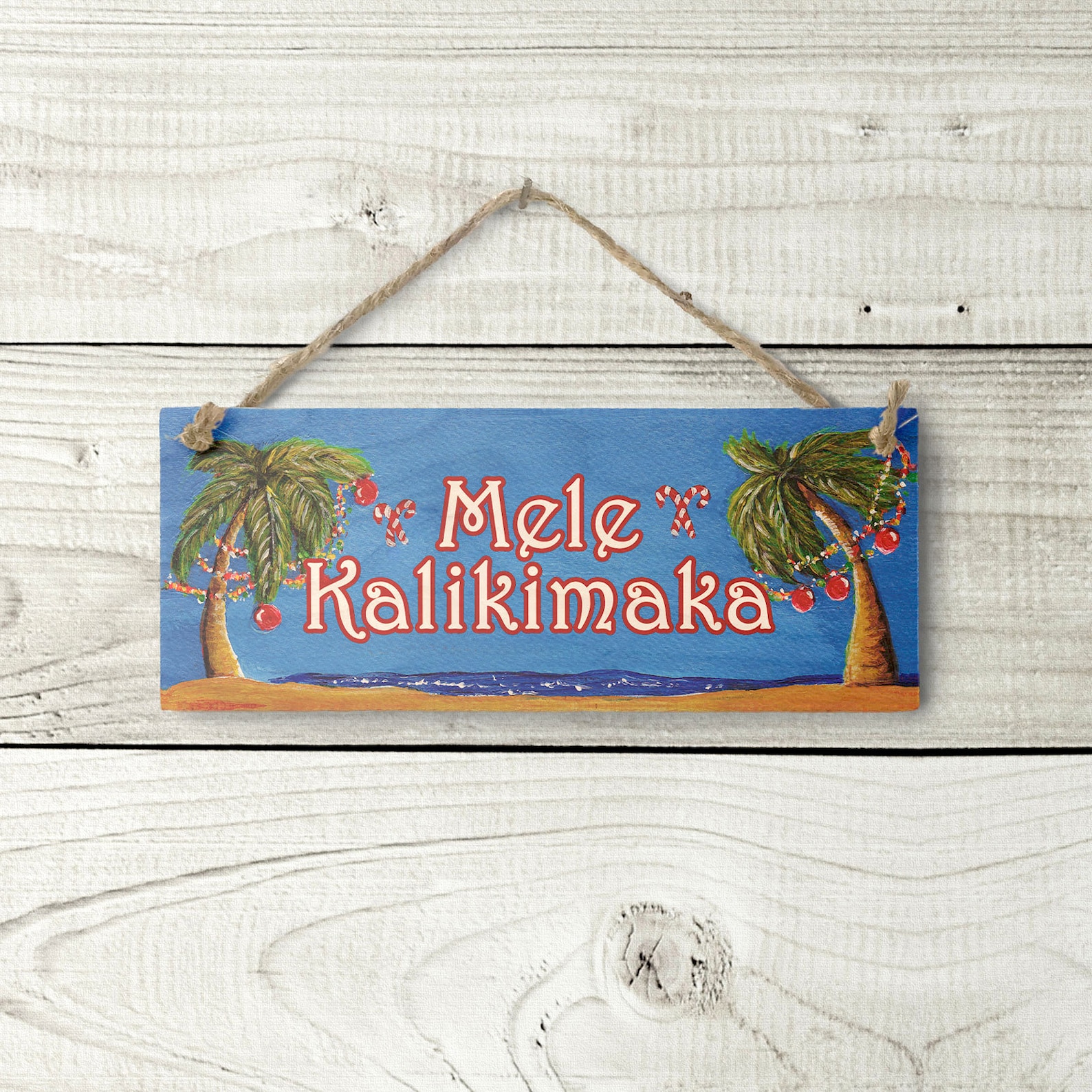 Mele Kalikimaka Sign - Hawaiian Sign Tropical Beach Decor Christmas ...