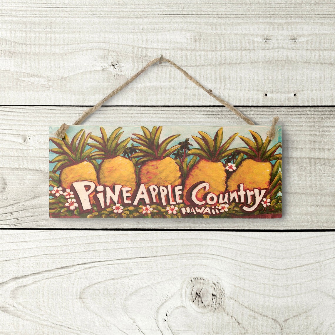 Pineapple Country Sign - Hawaiian Sign Tropical Beach Decor - Etsy