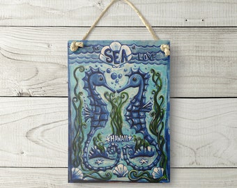 Seahorse Sign - Hawaiian Sign Tropical Beach Decor