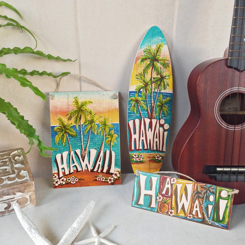 Hawaii Mini Surfboard beach tropical hawaiian wall decor Etsy