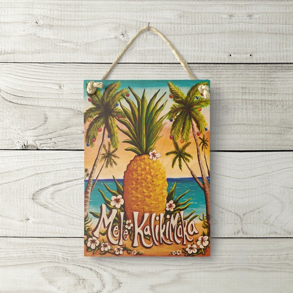 Mele Kalikimaka Sign Hawaiian Sign Tropical Beach Decor | Etsy