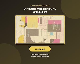 Kodachrome Archive Bauhaus Wall Art Set of 10, Vintage Mid-Century Geometric Gallery Wall