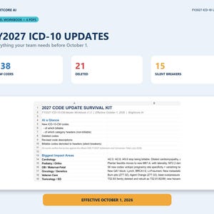 ICD 10 Updates 2027 Survival Kit, New Code Cheat Sheets, Excel Lookup, Medical Coding