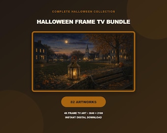 Frame TV Art Bundle, Complete Halloween Trilogy of 82 Scenes, Exclusive Lantern Walk Download