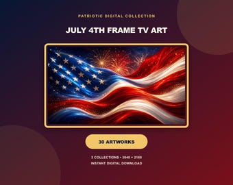 July 4th Patriotic Samsung Frame TV Art Set of 30, Americana Independence Day Download