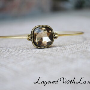 SALE TODAY Smoky Topaz Single Bangle Topaz Bangle Gold Bangle Etsy