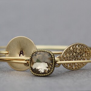 SALE TODAY Smoky Topaz Single Bangle Topaz Bangle Gold Bangle Etsy